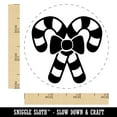 thumbnail image 2 of Candy Canes with Bow Christmas Self-Inking Rubber Stamp Ink Stamper - Yellow Ink - Small 3/4 Inch, 2 of 7