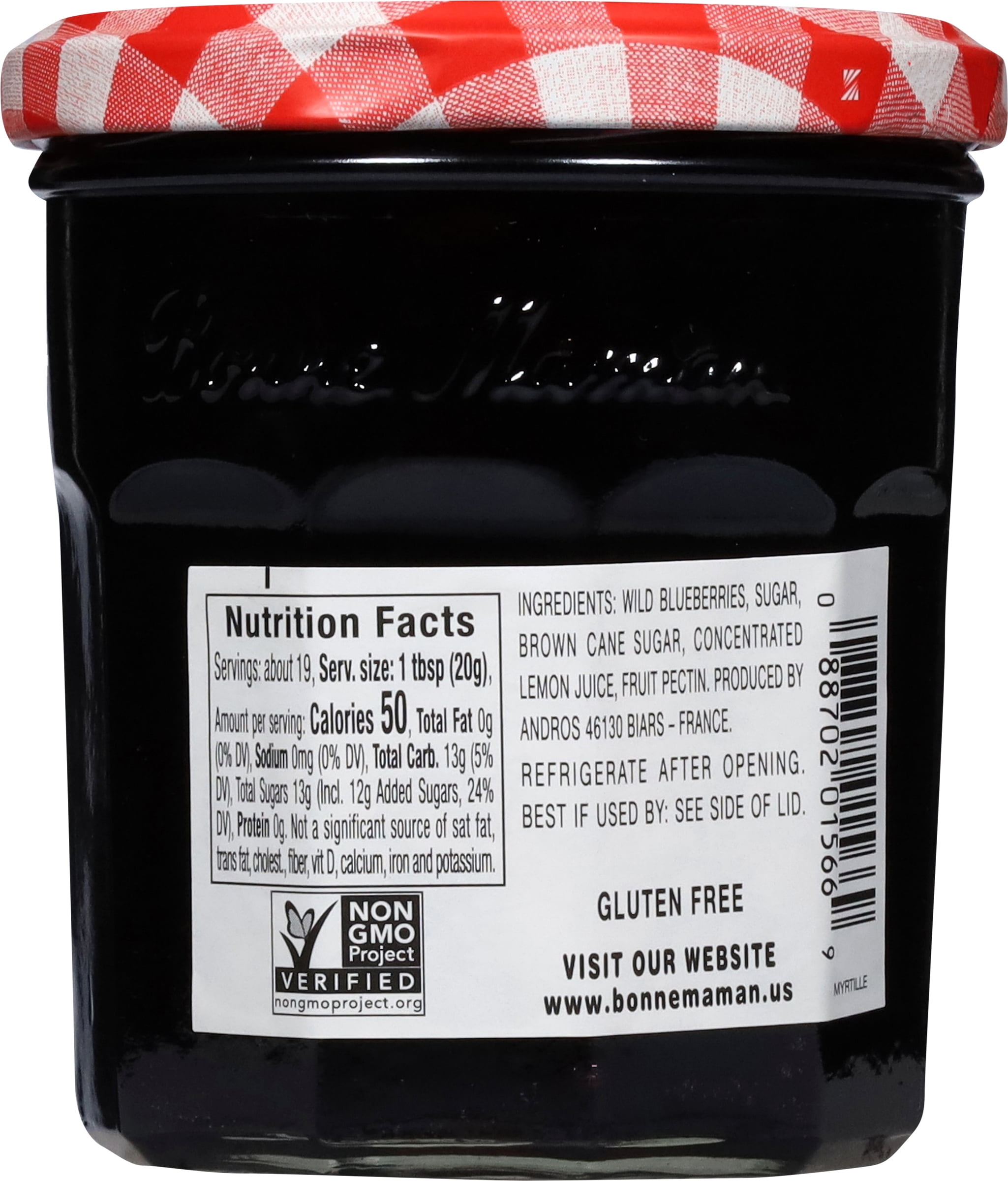 (6 pack) Bonne Maman Wild Blueberry Preserves, 13.0 OZ