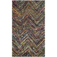 thumbnail image 4 of SAFAVIEH Nantucket Akilah Zigzag Stipes Cotton Area Rug, Blue/Multi, 4' x 4' Round, 4 of 10
