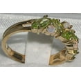 thumbnail image 3 of LBG British Made 14k Yellow Gold Natural Peridot & Opal Womens Eternity Ring - 33 size options, 3 of 5
