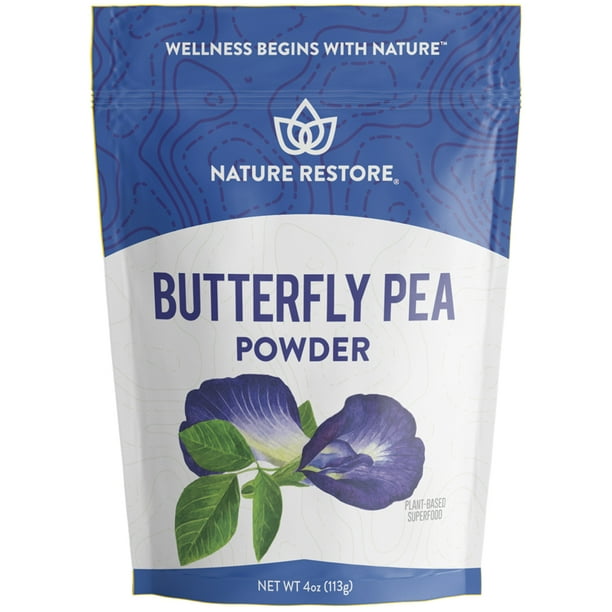 Nature Restore Blue Butterfly Pea Flower Powder, 4 Ounces, Natural Food  Coloring 
