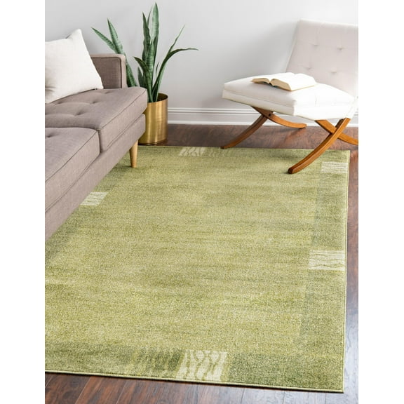 Rugs.com Angelica Collection Rug – 8' x 11' Light Green Medium Rug Perfect For Living Rooms, Large Dining Rooms, Open Floorplans