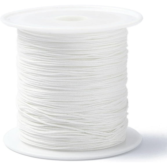 About 28~30m/roll Nylon Thread String 0.4mm Nylon Beading Cord Chinese Knotting Cord with Plastic Spool for DIY Craft Jewelry Making(White)