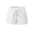 thumbnail image 5 of Made by Olivia Women's Drawstring Elastic Waist Casual Comfy Cotton Linen Beach Shorts, 5 of 6