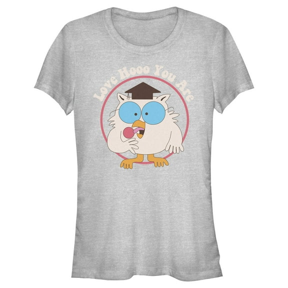 Junior's Tootsie Pop Mr. Owl Love Hooo You Are  Graphic Tee Athletic Heather 2X Large