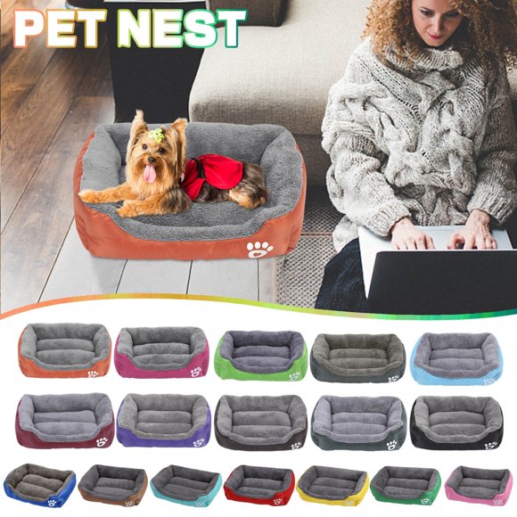 Xihbxyly Cama para Mascotas, Acogedora y Cálida, Superficie Suave y Esponjosa, Diseño Antideslizante, para Uso En Interiores y Exteriores, para Perros Pequeños, Medianos y Grandes, Tela Fácil de Limp