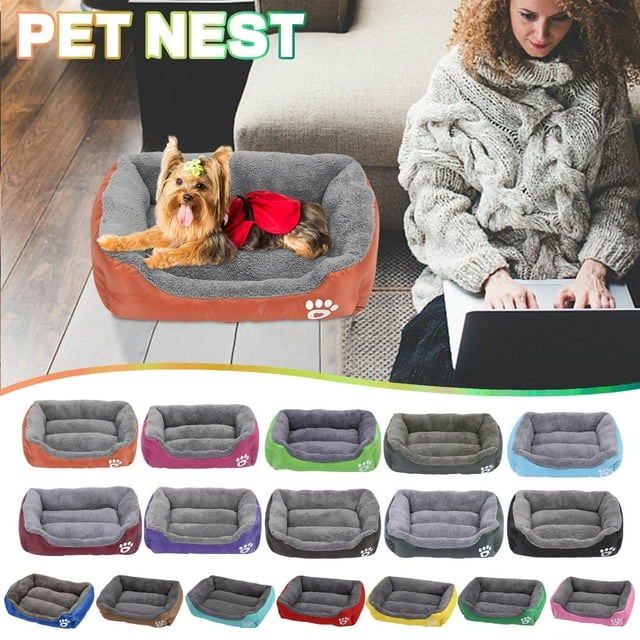 Xihbxyly Cama para Mascotas, Acogedora y Cálida, Superficie Suave y Esponjosa, Diseño Antideslizante, para Uso En Interiores y Exteriores, para Perros Pequeños, Medianos y Grandes, Tela Fácil de Limp