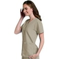 thumbnail image 2 of Landau Essentials Women's Snap Front Scrub Top, Classic Relaxed Fit, V-Neck, 4 Pockets, 2 of 6
