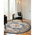 thumbnail image 4 of Unique Loom Utopia Collection Area Rug - Larissa (8' Round Blue/Brown), 4 of 7