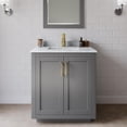 thumbnail image 2 of Wyndham Collection Miranda 30" Carrara&Wood Single Bathroom Vanity in Gray/Gold, 2 of 6