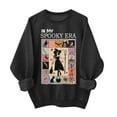 thumbnail image 2 of Inverlee Halloween Sweatshirts for Women Funny Pumpkin Ghost Graphic T-shirt Stretch Crewneck Sweatshirt Long Sleeve Dressy Casual Pullover Tops Halloween Party Supplies, 2 of 4