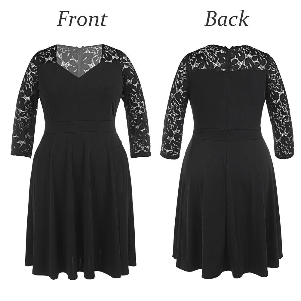 chinese dress ladies CurveWow Lace Keyhole Shift Dress Black  Curvewow