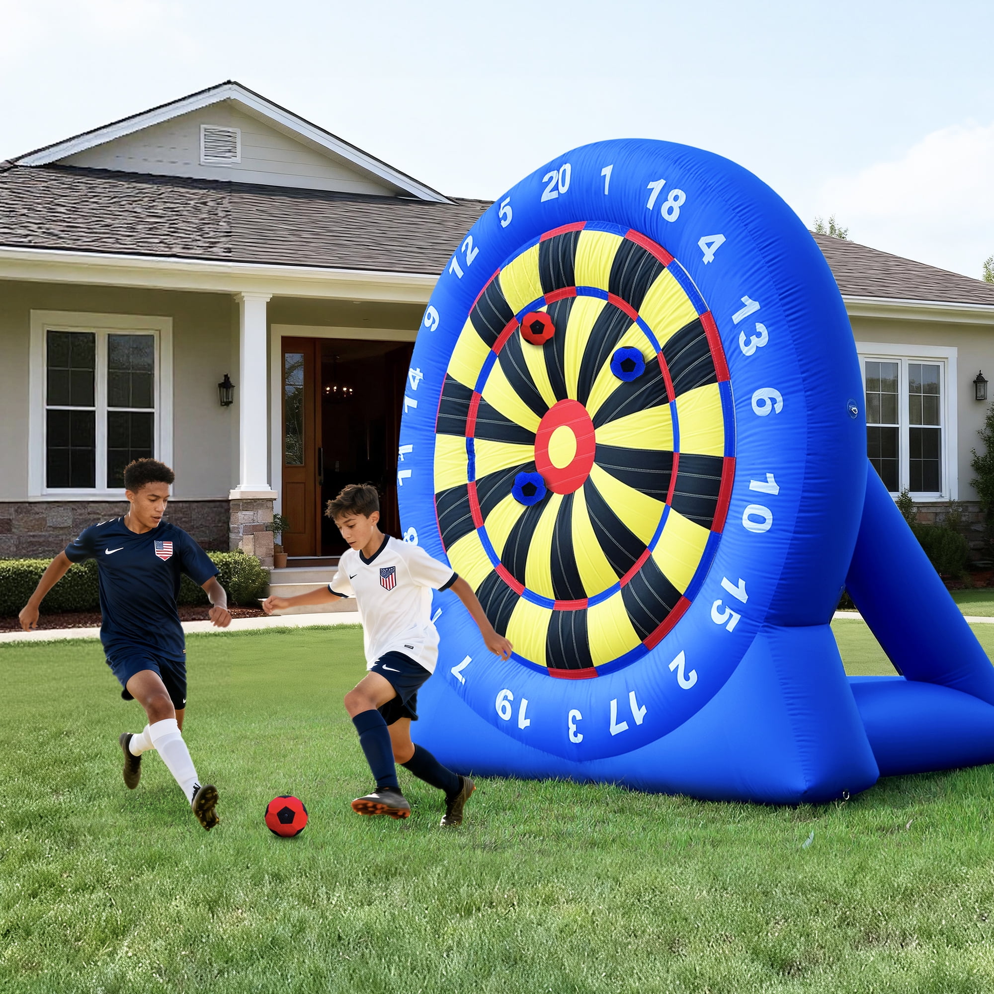 Wellcomer 10FT Inflatable Soccer Dartboard  & Archery Target Game