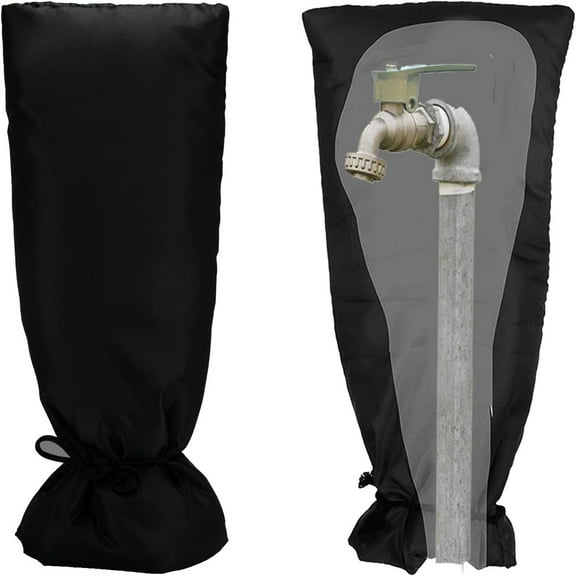 Outdoor Faucet Cover for Winter Freeze Protection - Reusable Thick Insulated Spigot Cover, Waterproof Hose Bib Cover (25"x14") ﻿