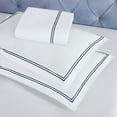thumbnail image 5 of Superior Fieldstone Embroidered Cotton Duvet Cover Set, Full/Queen, White/Navy Blue, 5 of 11