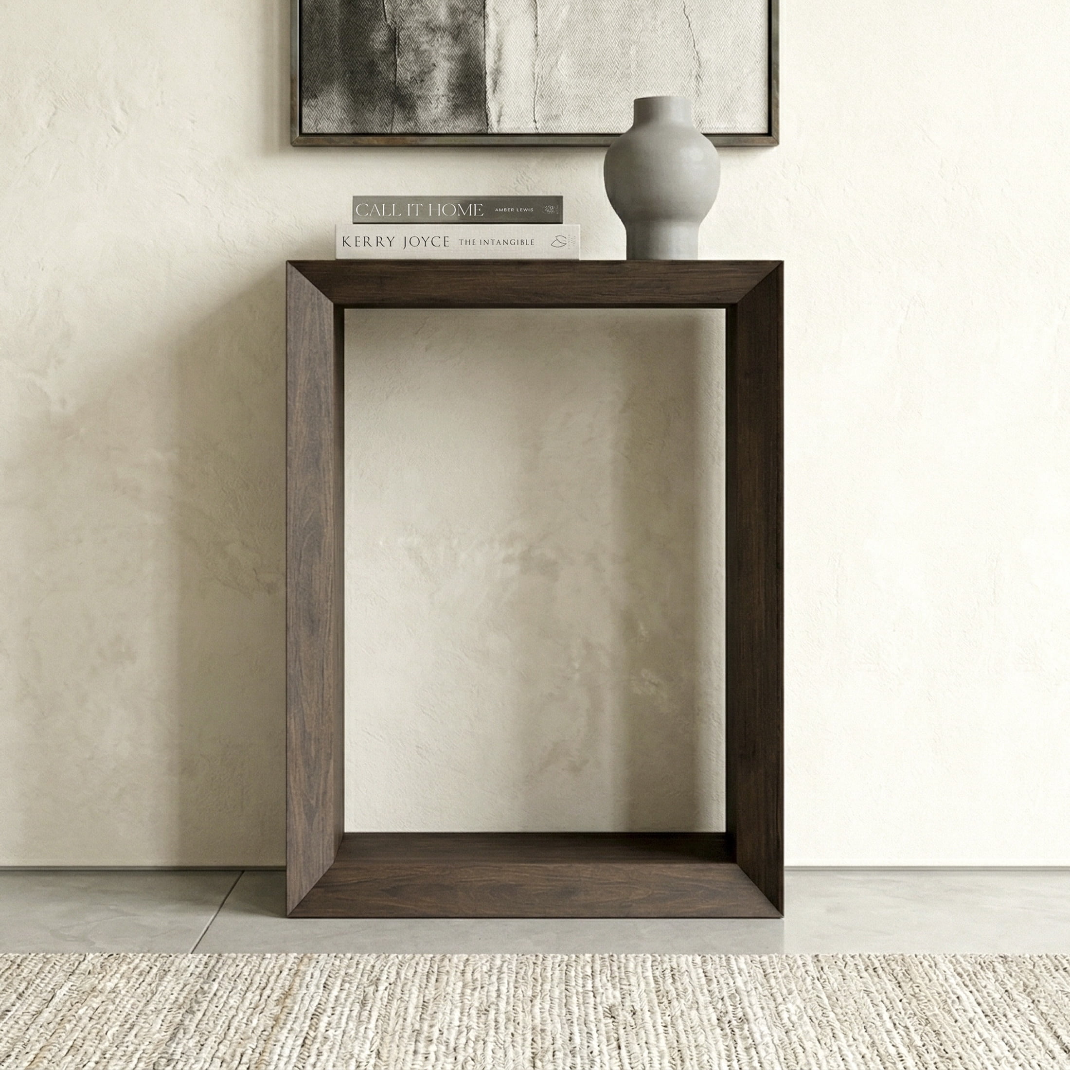 Evelyn&Zoe Modern Farmhouse 22" Wide Alder Brown Console Table