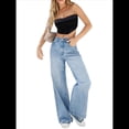 thumbnail image 2 of Pantalones Vaqueros Boyfriend de Pierna para Mujer, de Pierna Recta, de Tiro Bajo, Holgados e Informales. Azul Oscuro L, 2 of 8
