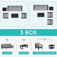 thumbnail image 5 of FUNDAZE Oversize 5 Pieces Patio Furniture Sets, Waterproof HDPE Frame Outdoor Conversation Sets Perfect for Patio, Poolside & Backyard, Black Frame with Gray Cushion, 5 of 11