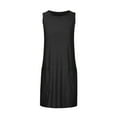 thumbnail image 5 of Fartey Summer Dresses for Women 2025 Eyelet Casual Loose Sleeveless Sundresses Solid Color Tank Dress with Pockets Breathable Crewneck Beach Sundress Black S-2XL, 5 of 7
