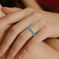 thumbnail image 5 of TriJewels 0.63 ctw Turquoise (3.00 mm) 9 Stone Wedding Band in 10K Rose Gold, 5 of 6