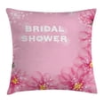 thumbnail image 1 of Bridal Shower Decorations Throw Pillow Cushion Cover, Asian Flowers with Abstract Petals and Dots Image, Decorative Square Accent Pillow Case, 24 X 24 Inches, Hot Pink and Light Pink, by Ambesonne, 1 of 2