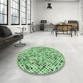 thumbnail image 4 of Ahgly Company Machine Washable Indoor Round Transitional Green Area Rugs, 7' Round, 4 of 7