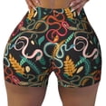 thumbnail image 2 of Salouo Snake And Flower Print Women's Athletic Shorts,Booty Shorts Biker Shorts High Waisted Elastic Workout Shorts for Yoga Gym Running Sports-X-Large, 2 of 8