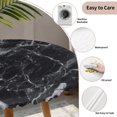 thumbnail image 3 of Black Marble Round Tablecloth for 36-44 Inch Tables,Fitted Table Cover with Elastic Edge,Vintage Minimalism White Abstract Texture Waterproof Outdoor Table Cloth Protector for Patio Garden Dinner, 3 of 9