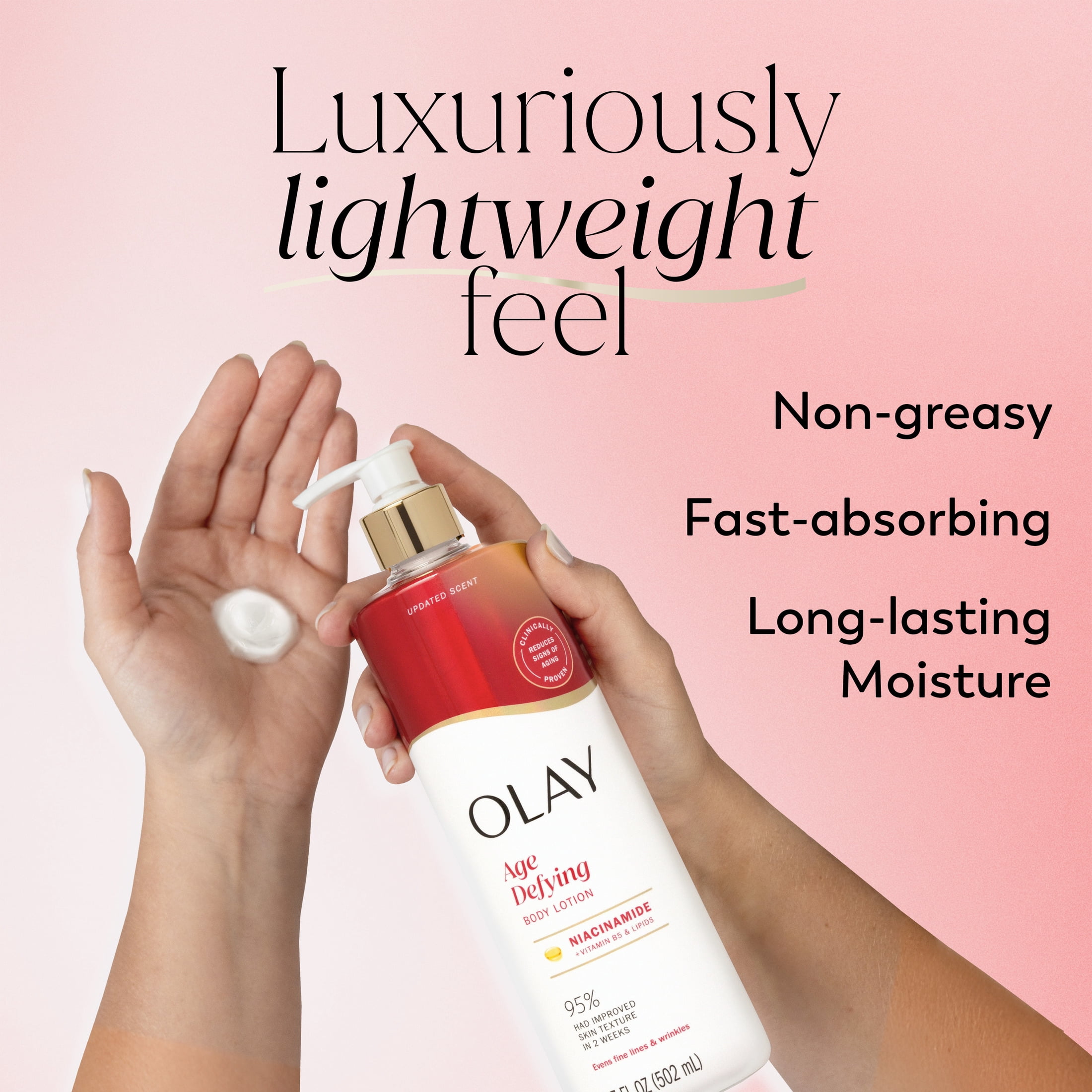 Olay Age Defying Body Lotion for Women, Niacinamide, 17 fl Oz.