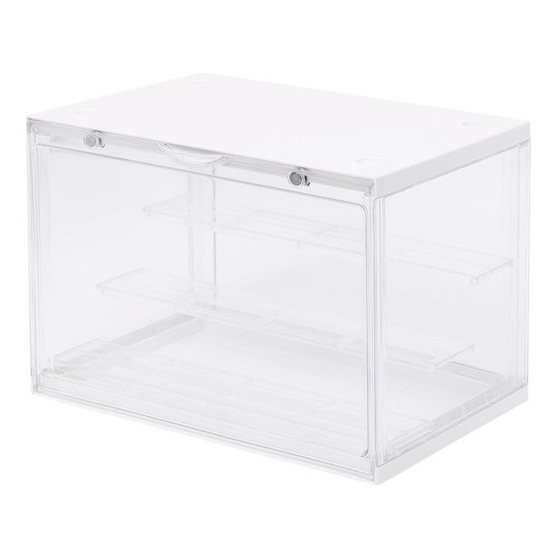 Tholdsy Clear 3 Tier Display Case Shelf Dustproof Holder Showcase Juguetes Blanco