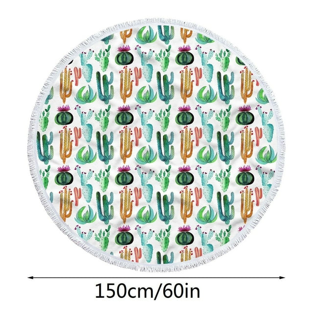 Agiferg Round Printed Microfiber Beach Towel Super Lightweight Colorful Bath Towel Sandproof Beach Blanket Beach Mat Multi-Purpose Towel For Travel Swimming Pool