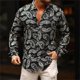 thumbnail image 1 of Camisa de hombre con estampado de puntos claros y solapa geométrica para exteriores camisas de manga larga para calle moda nuevo diseño camisetas casuales de manga larga, 1 of 6