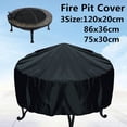 thumbnail image 3 of Patio Round Fire Pit Cover Waterproof UV Protector Grill BBQ Cover Outdoor Yard, 3 of 10