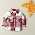 thumbnail image 2 of EnJoCho Child Boy Wraps Toddler Boys Girls Shirt Coat Jacket Plaid Long Sleeve Kids Turn Down Collar Button Tops Outwear Kids Trendy Clothing Top 3-6 Months, 2 of 6