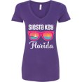 thumbnail image 3 of Inktastic Siesta Key Florida Beach Trip Women's V-Neck T-Shirt, 3 of 5