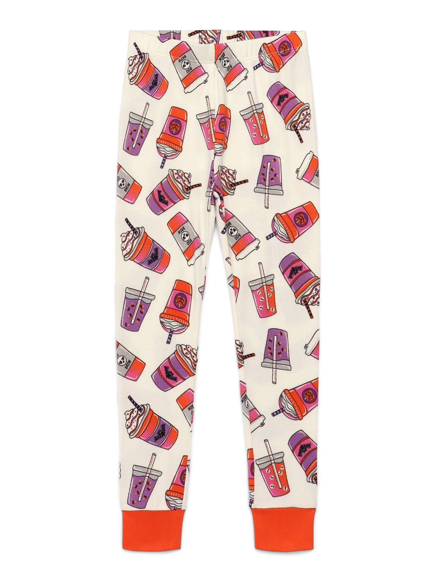 Way to Celebrate Girls Halloween Long Sleeve Top and Pants Tight Fit Pajama Set, 2-Piece, Sizes 4-10