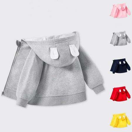 

Girls Fall Jacket Yourumao Kids Baby Boy Girl Zip Up Hoodies Solid Casual Pocket Hoodie Sweatershirt Kids Cute Ear Hoody Tops Pullover Fall Winter Clothes 1-7 Years Red 2 Years