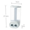 thumbnail image 1 of ziyahi Wall-Mounted Dry Food Storage Dispenser Grains Rice Box Candy Organizer 2 Grid White, 1 of 8