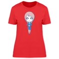 thumbnail image 1 of Cute Happy Office Lady Cartoon Tee Women's -Image by Shutterstock, 1 of 1