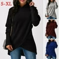 thumbnail image 1 of 2017 Mode Femme Sweat à Capuche Ourlet Asymétrique Manches Longues avec Poche Décontracté (s-TG), 1 of 5