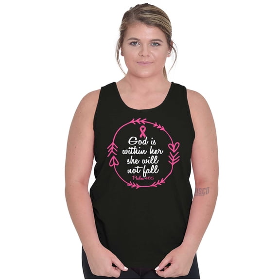 Breast Cancer Awareness Faith in God Tank Top Tee Shirt Women Brisco Brands S