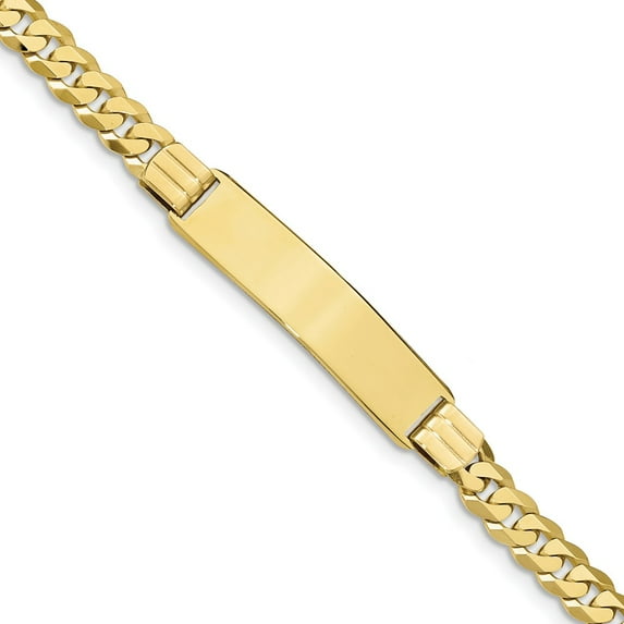 10K Yellow Gold bracelet ID Curb 7 in 10.18 mm 7.12