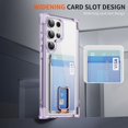 thumbnail image 5 of Decase for Samsung Galaxy S23 Ultra Clear Case with Card Slot Holder, Upgrade Slim Thin Soft TPU Shockproof Wallet Cover Case with Folding Ring Kickstand for Samsung Galaxy S23 Ultra,Purple, 5 of 8