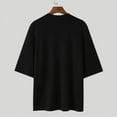 thumbnail image 3 of Maplenight Shirts for Men V Neck Half Sleeve Knit Pullover Tops Solid Breathable Relaxed Fit Casual Shirts for Summer Fall, 3 of 8