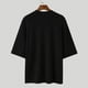 thumbnail image 4 of pstuiky camiseta de hombre, Camisas casuales de manga corta con cuello en V y elasticidad de color liso para hombre ropa de hombre s, 4 of 9