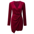 thumbnail image 3 of KaLI_store Formal Dresses for Women Wedding Guest Women's One Shoulder High Split Cutout Sleeveless Elegant Party Maxi Dress Red,S, 3 of 5