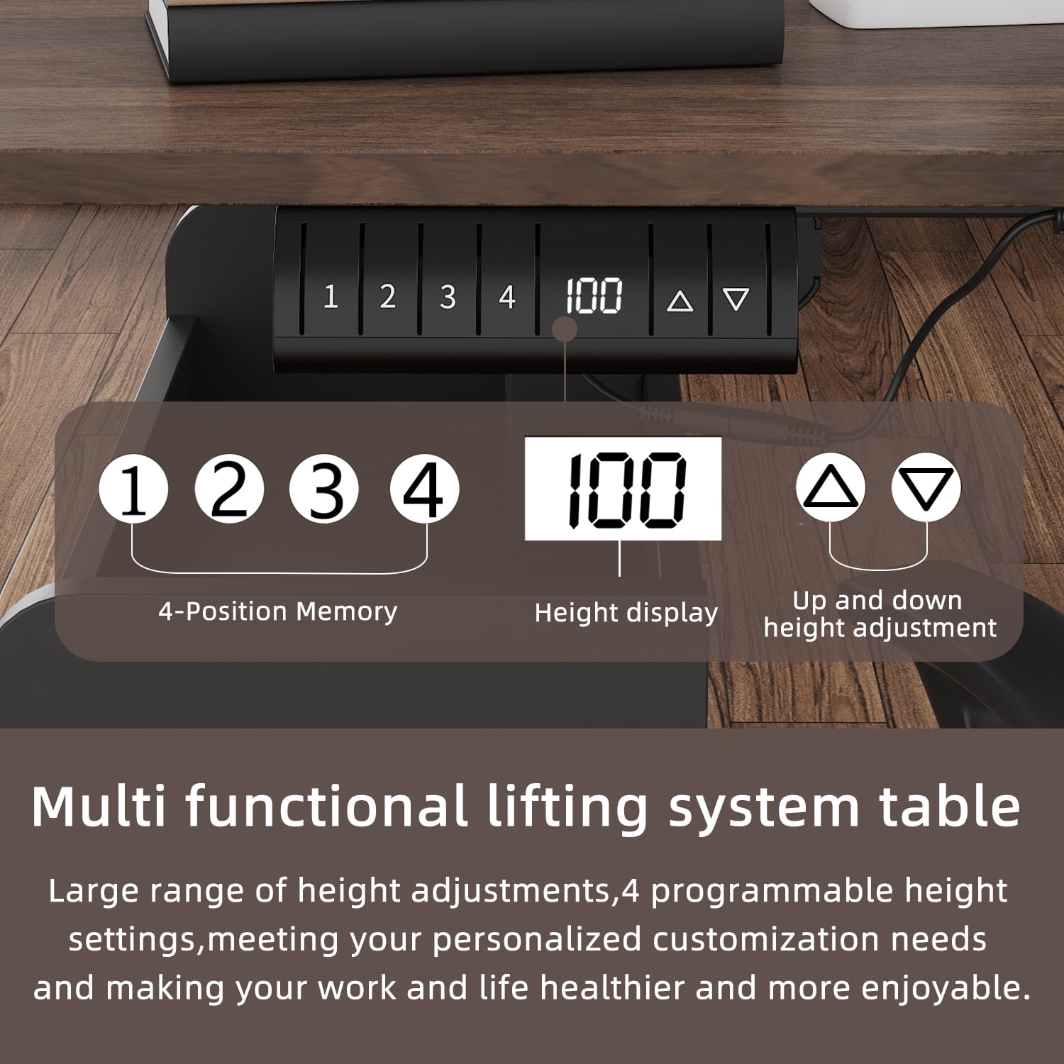 63" Electric Height Adjustable Standing Desk L Shap Office Desk,Black