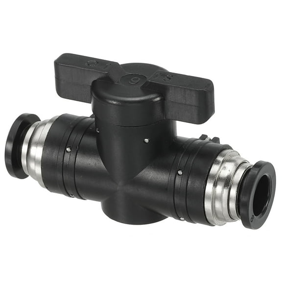 Uxcell 5/16" Pneumatic Ball Valve, Push to Connect Fittings Quick Connect Tube Fittings Air Flow Control, Black 1 Pcs