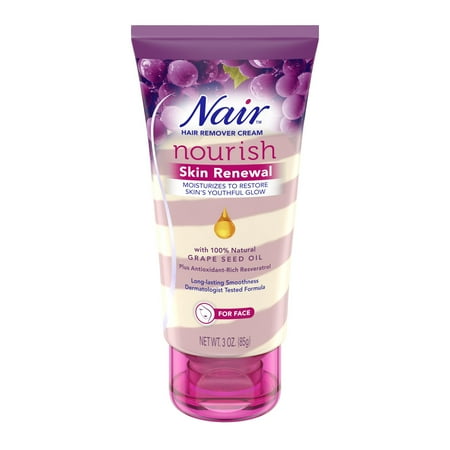 Nair Nourish Skin Renewal Face Hair Remover Cream, 3 oz.