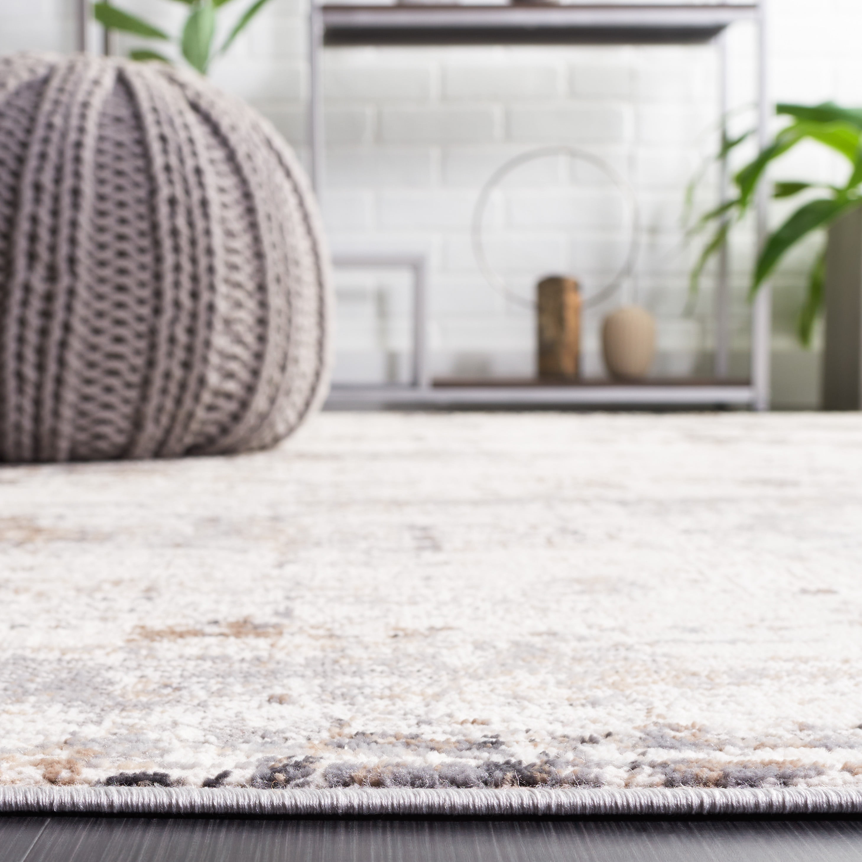 SAFAVIEH Amelia Topher Abstract Area Rug, Ivory/Gray, 9' x 12'